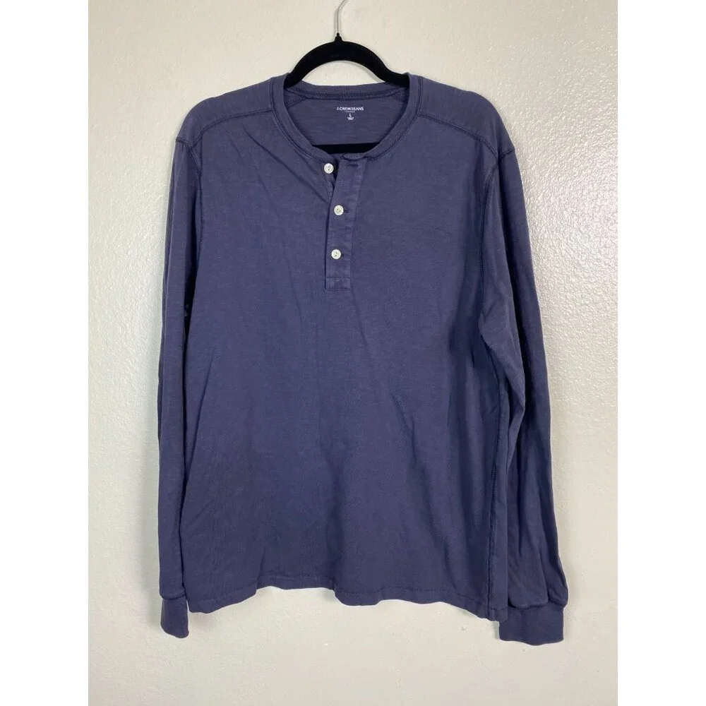 J. Crew Mens Long Sleeve Blue Shirt Large Casual Cotton Classic Capsule